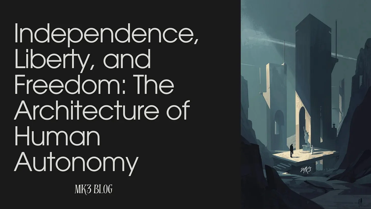 Independence, Liberty, and Freedom: The Architecture of Human Autonomy
